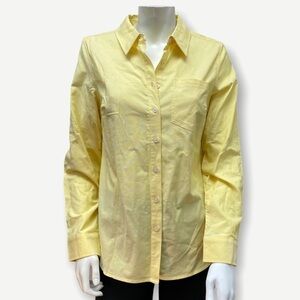 DENIM & Co. Stretch Oxford Point Collar Button-Fro